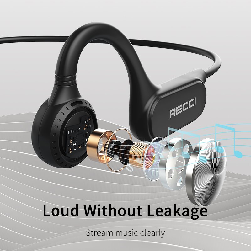 Open Ear BT 5.3 Bone conduction Earbud Sport Headset Wireless Headset Type C Neckband Earphone