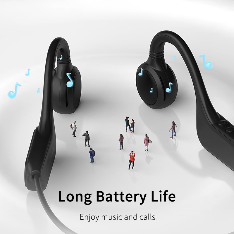 Open Ear BT 5.3 Bone conduction Earbud Sport Headset Wireless Headset Type C Neckband Earphone