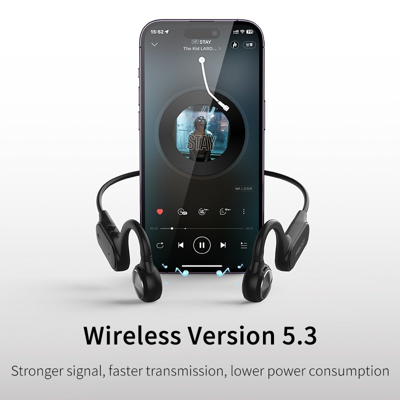 Open Ear BT 5.3 Bone conduction Earbud Sport Headset Wireless Headset Type C Neckband Earphone