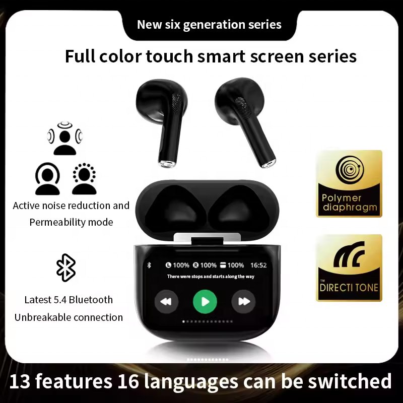 ANC Earphone A11 PRO LCD Full Touch Screen Wireless Earbuds In Ear Waterproof TWS Gaming Wireless Earphone Screen headphones