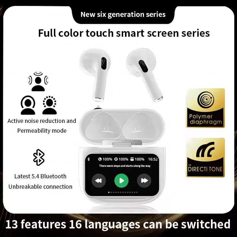 ANC Earphone A11 PRO LCD Full Touch Screen Wireless Earbuds In Ear Waterproof TWS Gaming Wireless Earphone Screen headphones