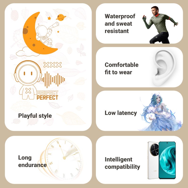 Logo Customized Earbuds BT ANC Waterproof Auriculares True Wireless Gaming In-Ear Handsfree Earphones Headphones Mini Earbud BT