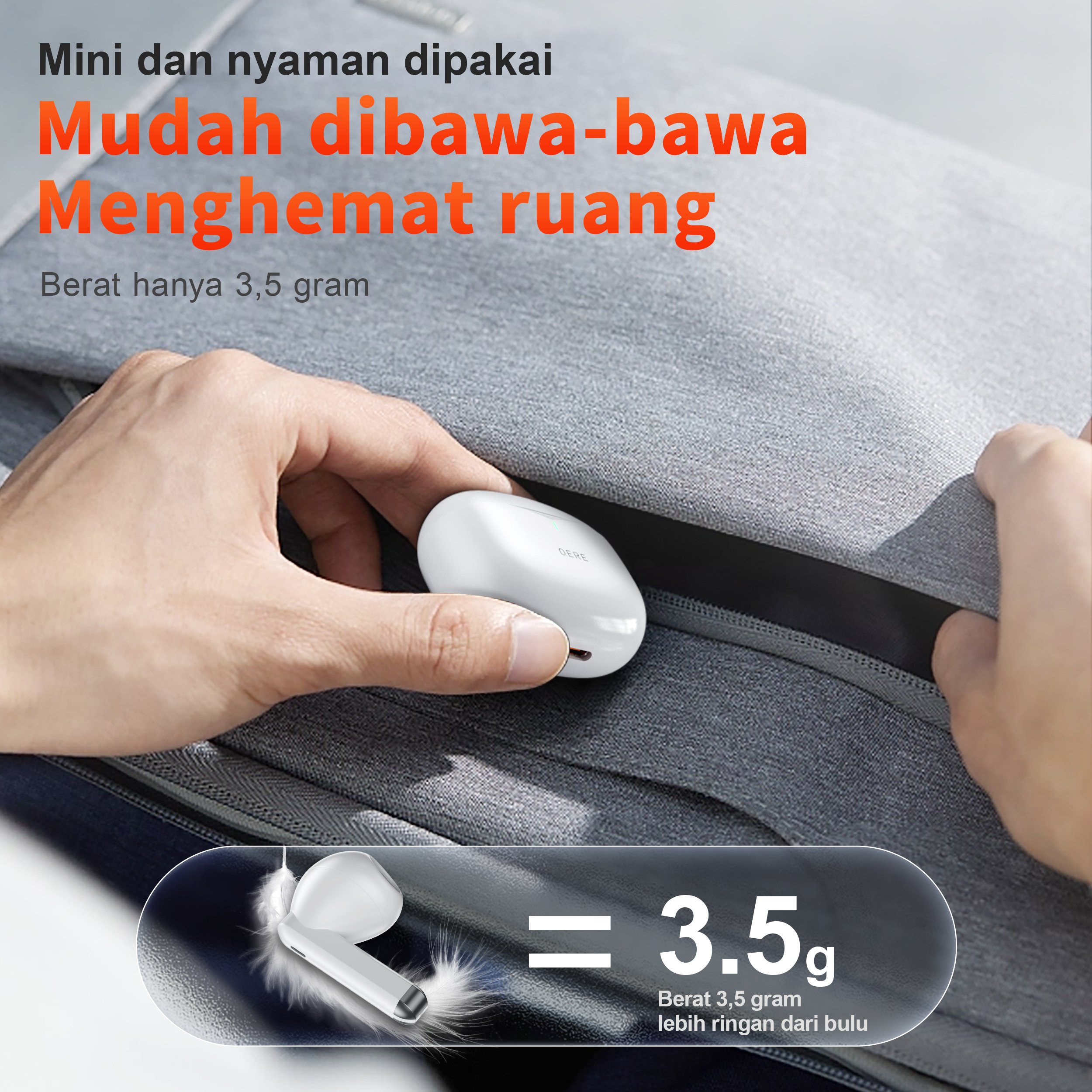 Ship From Indonesia QERE Waterproof Blue In Ear TWS Headset Gaming tooth Earbuds Wireless Headphone Earphone