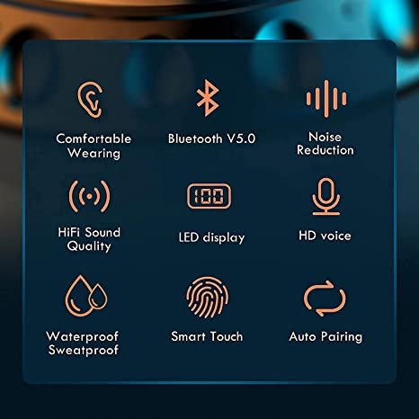 F9 Earphone 9D Hifi Stereo LED Display Waterproof In Ear Headphone BT 5.0 TWS F9 Wireless Earbuds