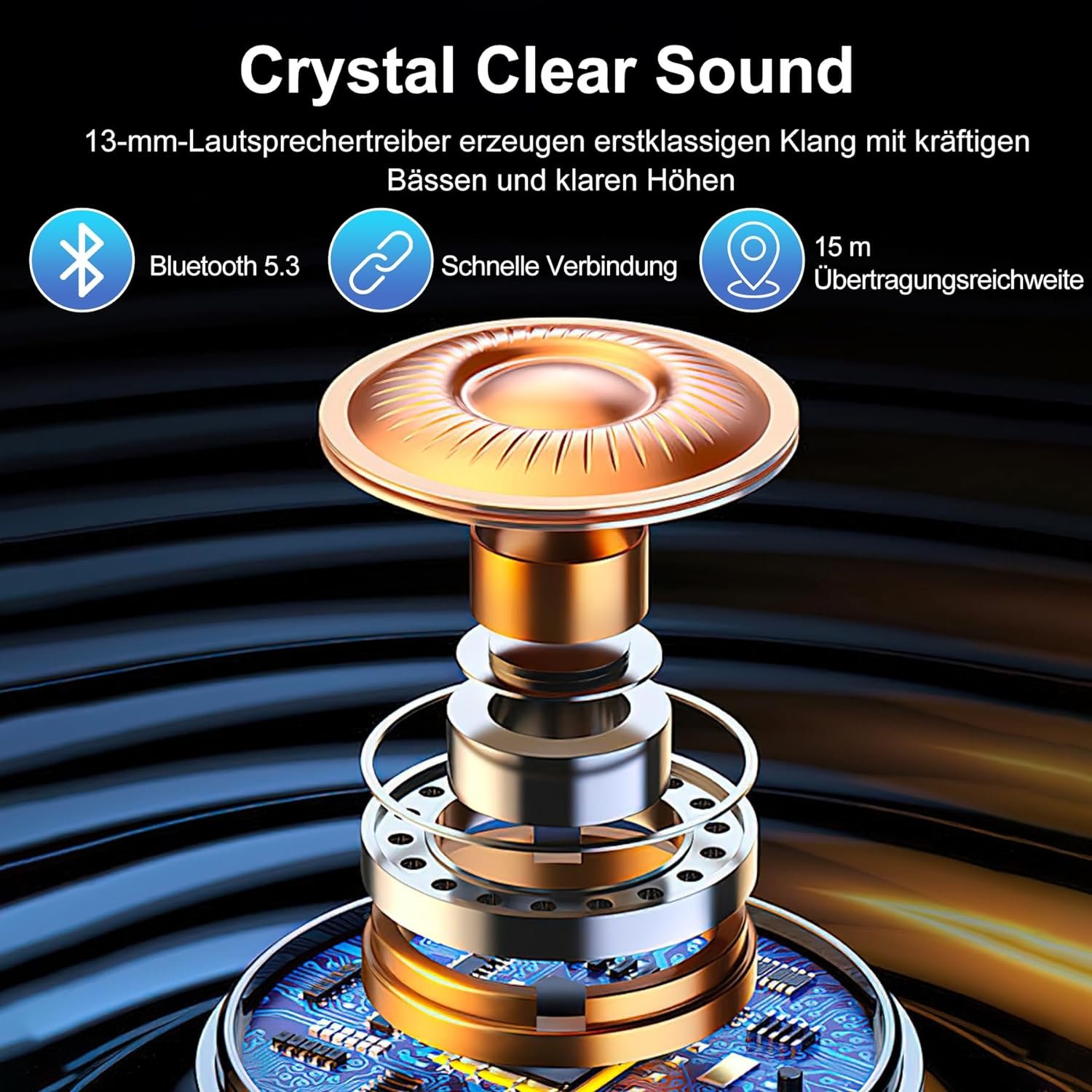 Wireless Bluetooth noise-cancelling waterproof headphones high battery life and high sound quality bluetooth earbuds