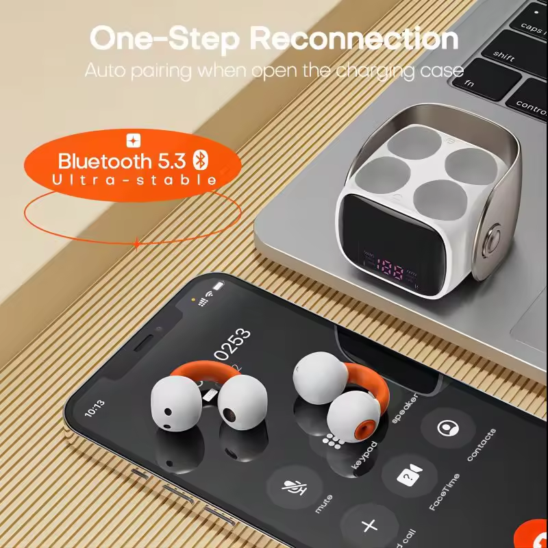 QD-6 TWS Wireless Earphones Airbag Silicone Design Fashion Trend Sports Earbuds with Ear Clamps for Outdoor Running & Fitness