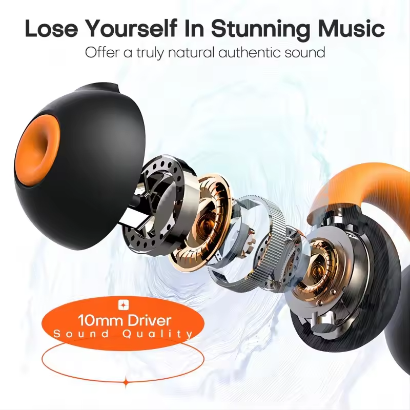 QD-6 TWS Wireless Earphones Airbag Silicone Design Fashion Trend Sports Earbuds with Ear Clamps for Outdoor Running & Fitness