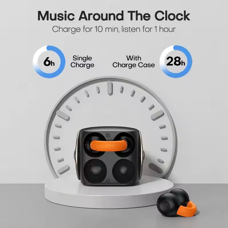 QD-6 TWS Wireless Earphones Airbag Silicone Design Fashion Trend Sports Earbuds with Ear Clamps for Outdoor Running & Fitness