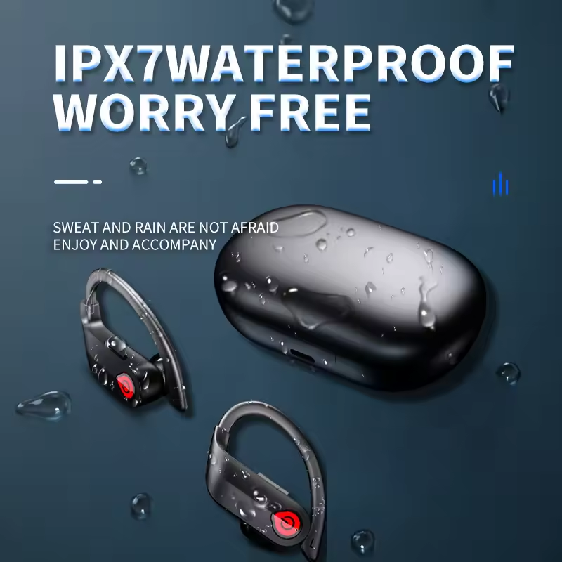 YYK-Q63-5 Wireless Earbuds V5.3 18H Playtime Earphones Built-in Microphone Headphones Stereo Sound with Ear hooks for Sport