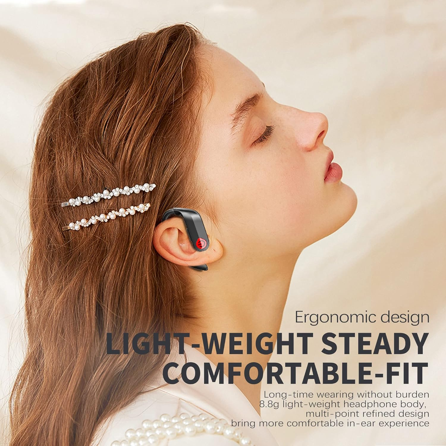 YYK-Q63-5 Wireless Earbuds V5.3 18H Playtime Earphones Built-in Microphone Headphones Stereo Sound with Ear hooks for Sport