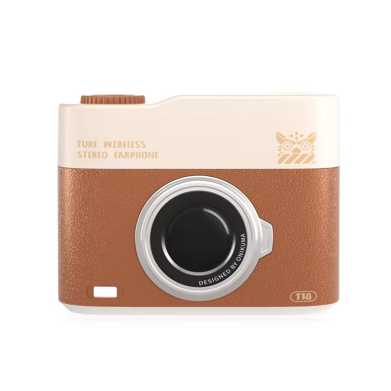ONIKUMA T18 Retro Camera Design Ultra Long Endurance Noise Canceling Mini Wireless Earphone Headphone TWS Earbuds