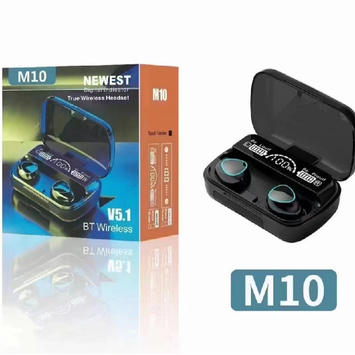 Cheap Wholesale M10 Tw s Earphones 9D Hifi Stereo Waterproof In Ear Headphone Bt 5.1 LED Display Wireless Ear buds