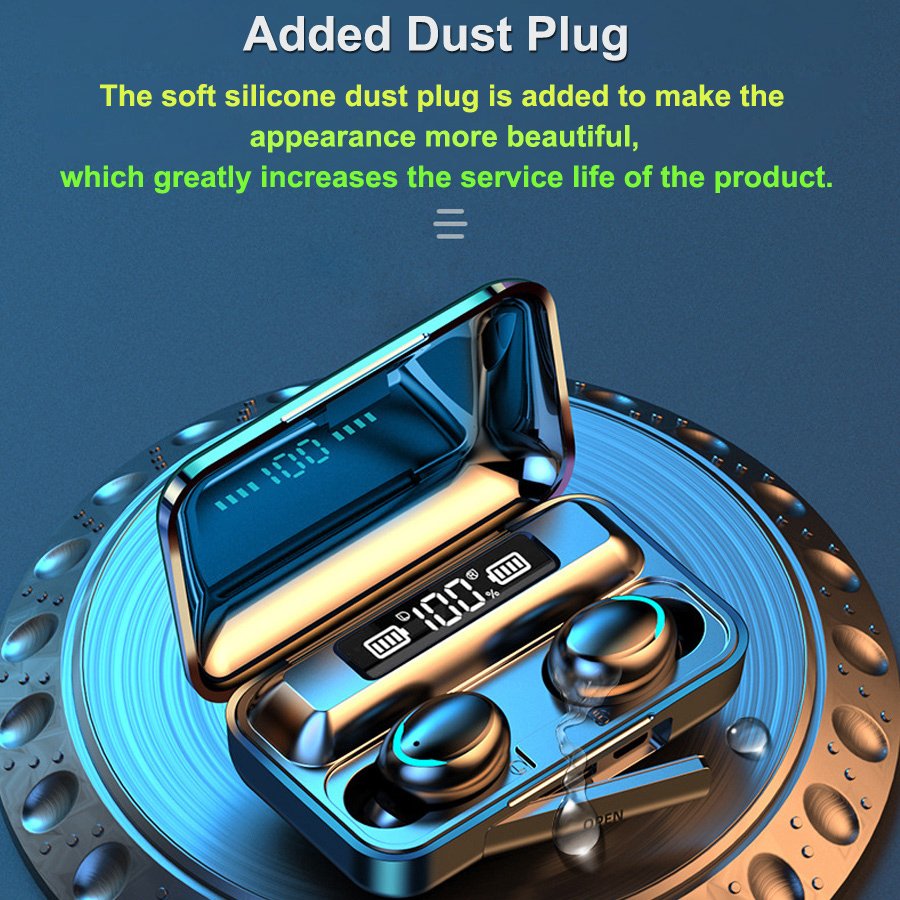 High quality F9 TWS Wireless Earphones HiFI Stereo Noise Cancelling LED Display F9-5c Earbud Headset With Power Bank