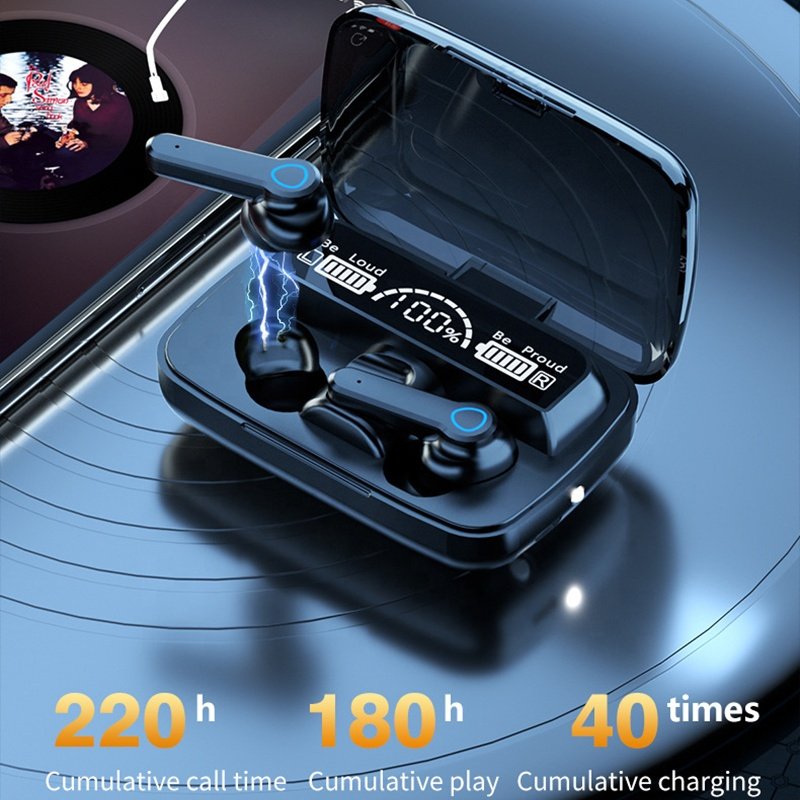 Tws earphone m19 earbuds with power bank true wireless gaming headset headphone noise cancelling in ear phones air buds earbuds