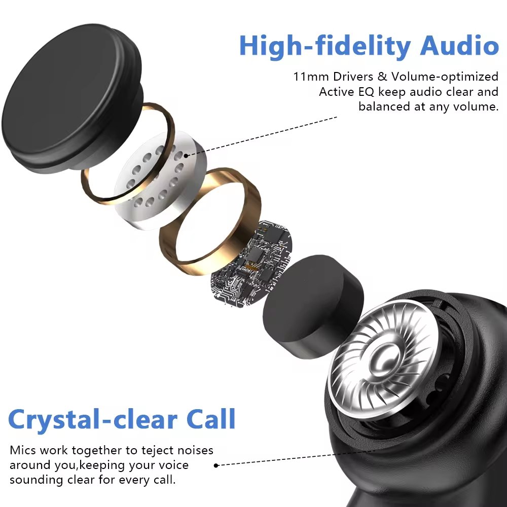 T60 Bluetooth Headset 80 Hours Gaming Wireless Charging Box With Earhook Digital Display Stereo Sports Headset