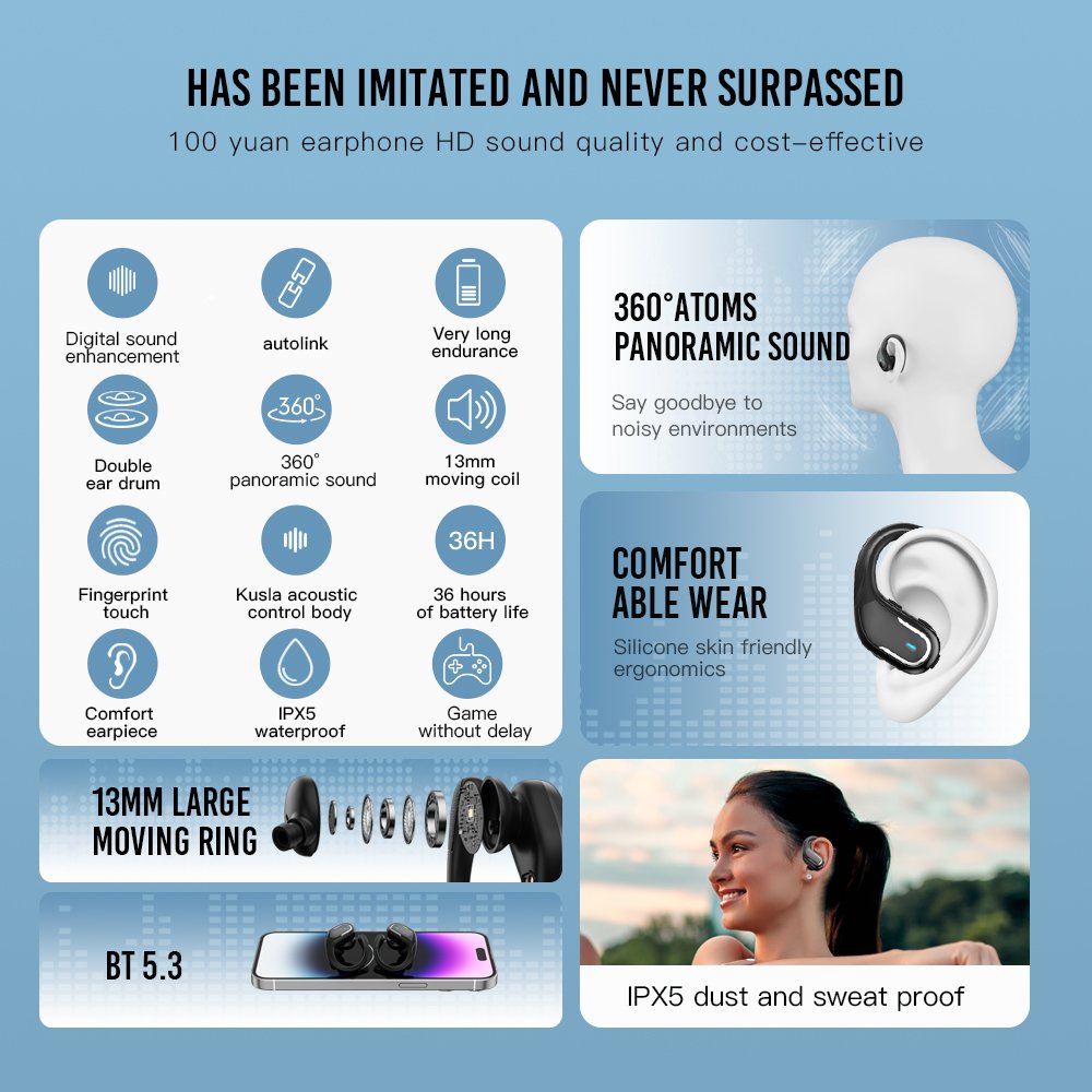 New price cheapest sports earphones in-ear noise cancelling smart Earbud quality mini wireless noise reduction TWS Headphones