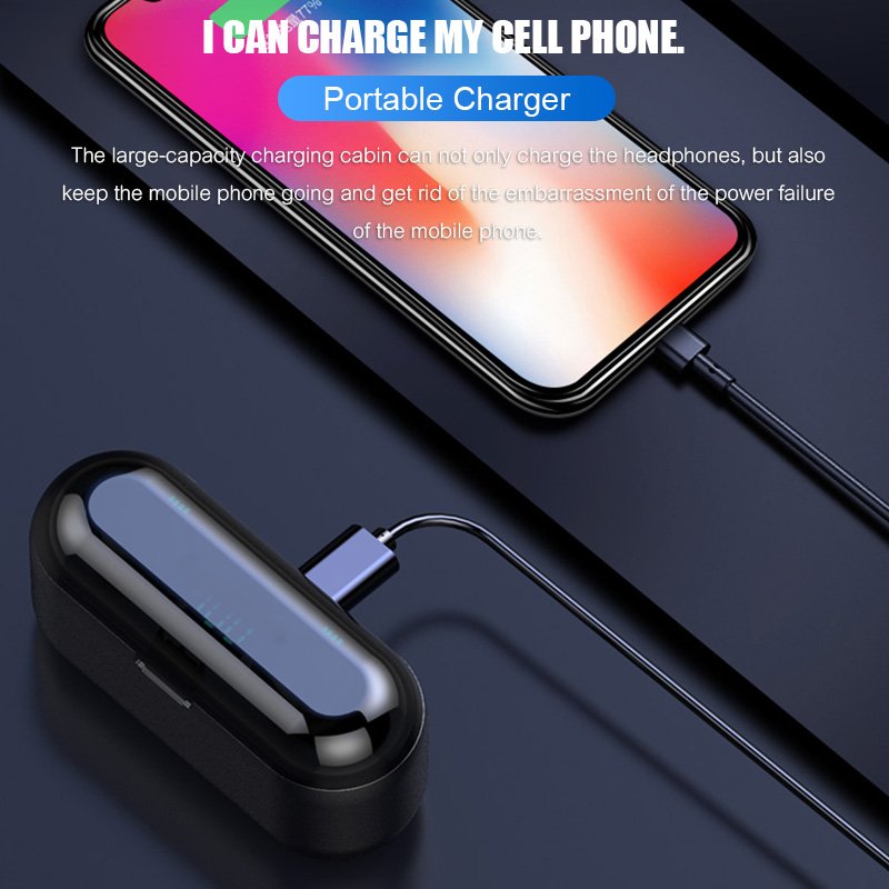 A-BST Hot selling noise cancelling sport BT wireless earbuds with power bank battery display F9 F9 TWS Wireless Earphone