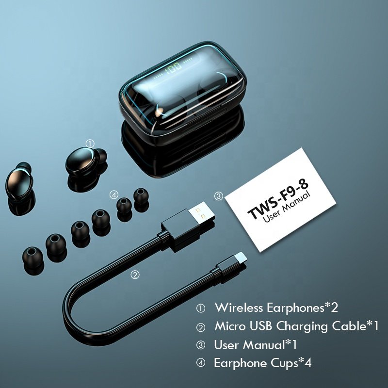 F9-5 Wireless Earbuds Tws Powerbank Sports Color Headsets Ear Buds In Ear Bt Earphones Headphone Wireless Earphone Audifonos f9