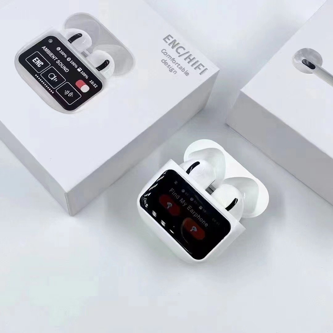 A11 Pro TWS Wireless Earbuds Touch Control LCD Screen Earphone with ENC Noise Cancelling Long Battery Stereo Headphones