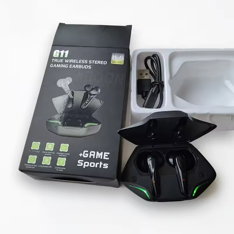 G11 TWS 5.2 Touch Control Gaming Headphones Noise-Cancelling Sports Earphones Earbuds Waterproof Wireless Gaming Headset