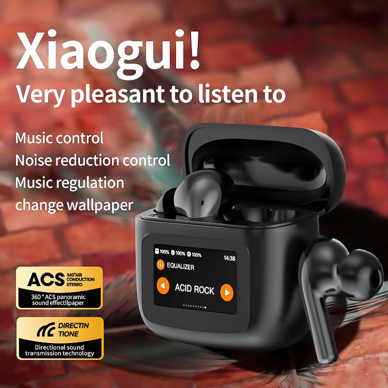 Touch LCD display screen TWS wireless Bluetooth earphones earplugs noise reduction earphones Type-C earphones
