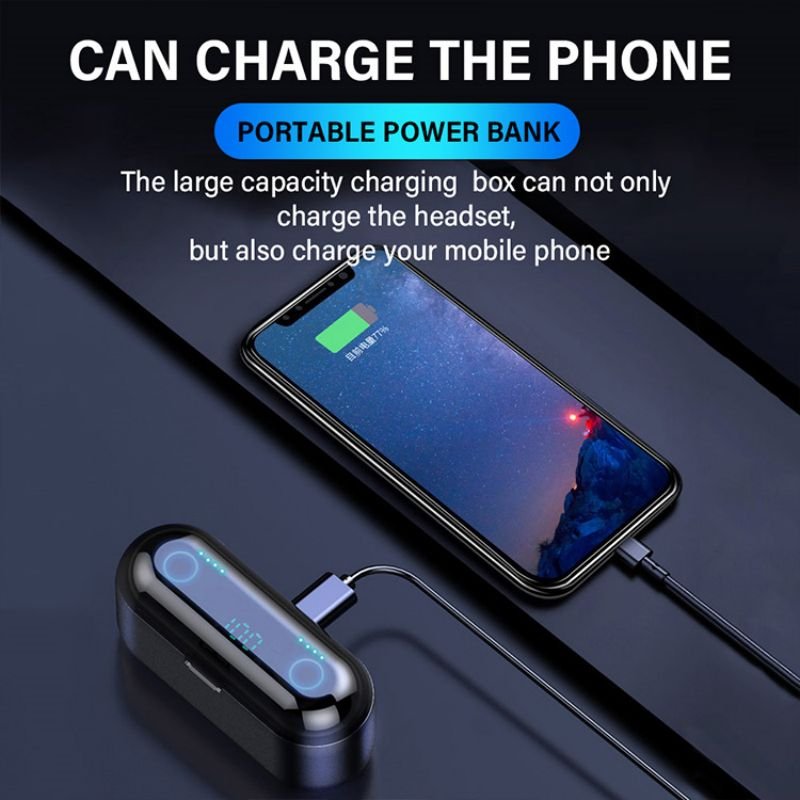 YooType F9 TWS Wireless Earbuds Earphone Sports Gaming Headset With LED Display Headphone Deep Bass Long Battery Life Headset
