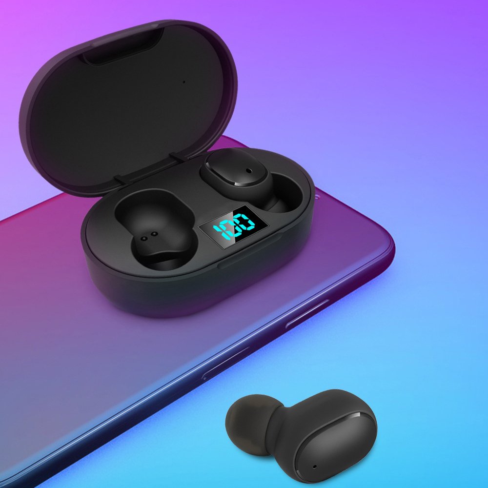 E6S TWS LED Display Wireless 6D Stereo Earbuds IPX5 Waterproof Earphones Noise Canceling Ear Buds in-Ear Stereo Headphones