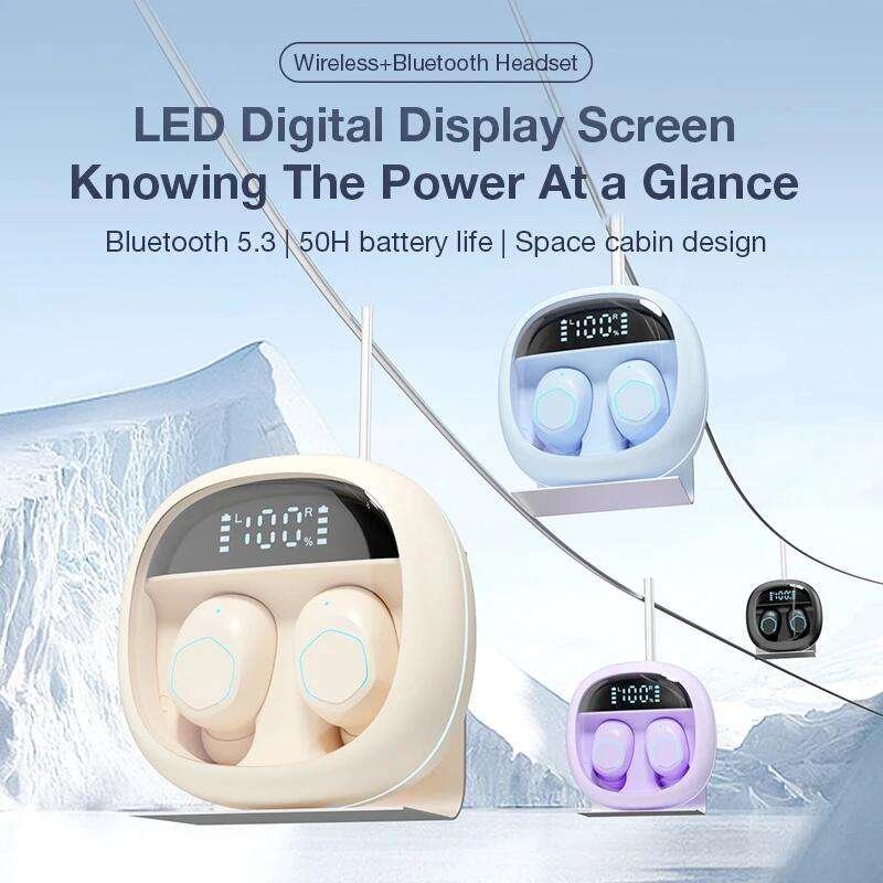High-Performance TWS Earphones with Noise Cancelling Chips Customizable Logo Earbuds Factory Outlet with LED Battery Indicator