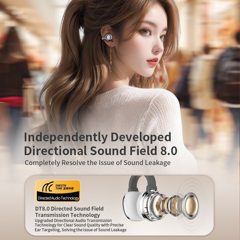 Hot Sale YYK-Q69 V5.3 Earphone TWS Wireless On Ear Earbud With LED Soft rubber clip ear Noise Cancelling Headphones Headset