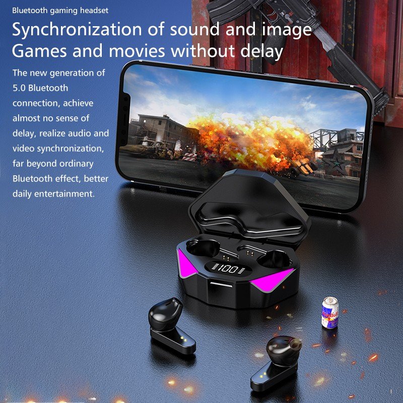 X15 Earbuds TWS True Wireless Stereo Gaming Earbuds Digital Display In-ear Sport Headset Earphone Mini Air buds ENC Headphone