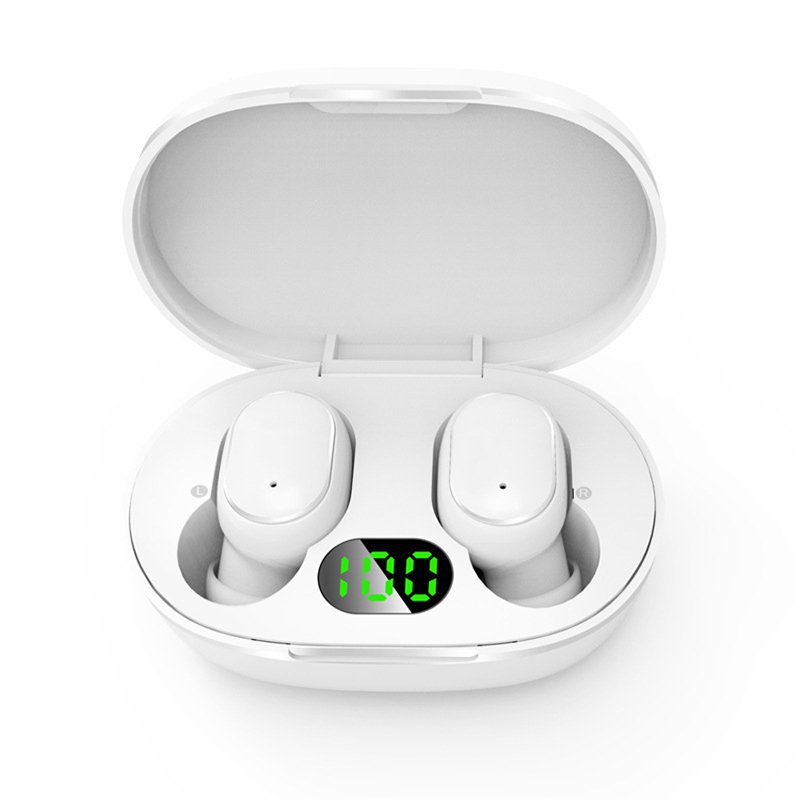 Sport in-ear new tws wireless headphones E6S Bt 5.0 LED display noise cancelling waterproof bluetooth mini earphone factory
