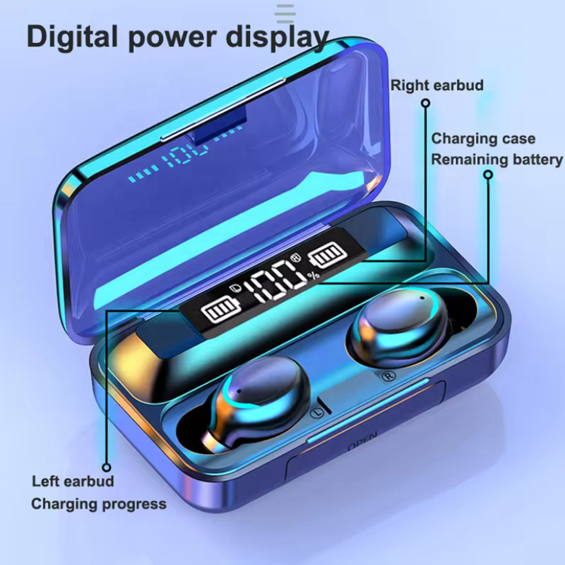 Private label true wireless earphone tws earbuds f9 5c f9-5 f9-5c with power bank headphone cheap cheapest original kids earbuds