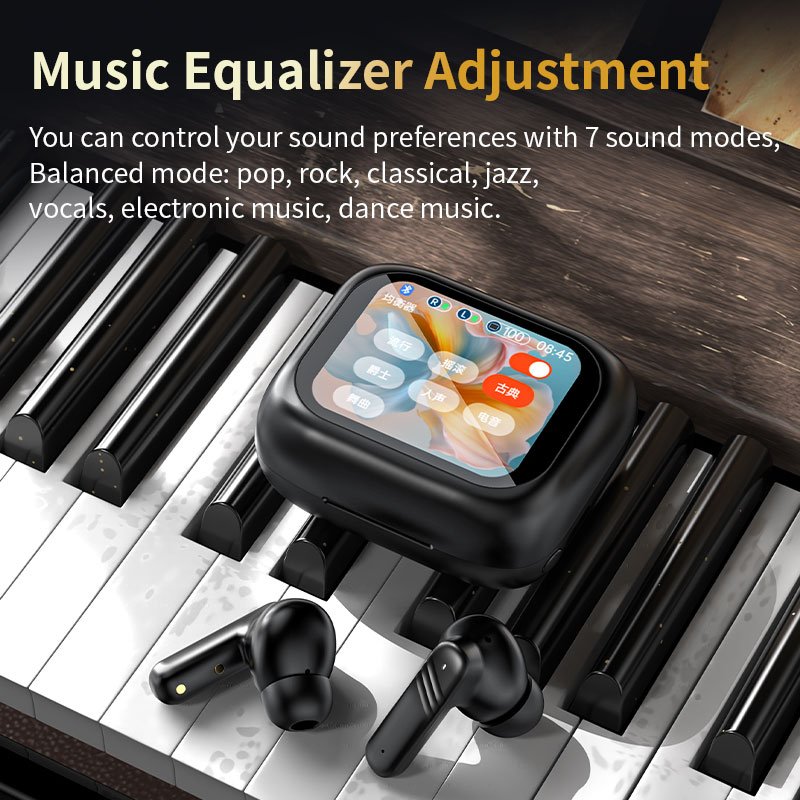 New Design M6 Wireless Earphones with Noise Cancelling Sport Earbuds Smart LCD Screen Microphone Fast Charging M6 Earphone