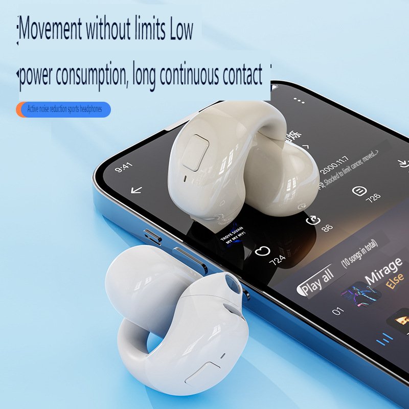 Best-Selling Sports Gaming Wireless Headset Clip-On Design Single Ear Noise Cancelling TWS Earphones Apple Chipset Power 30 Days