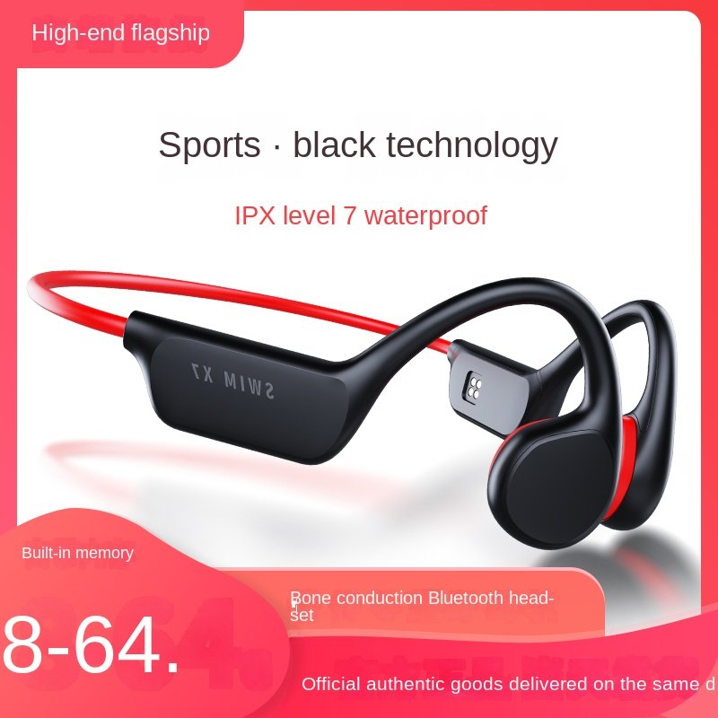 X7 IPX8 Waterproof swimming bone conduction Earphones Headset Open ear Wireless Bone conduction Headphone with mic for Swimming