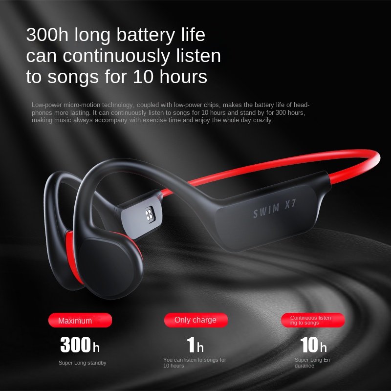 X7 IPX8 Waterproof swimming bone conduction Earphones Headset Open ear Wireless Bone conduction Headphone with mic for Swimming