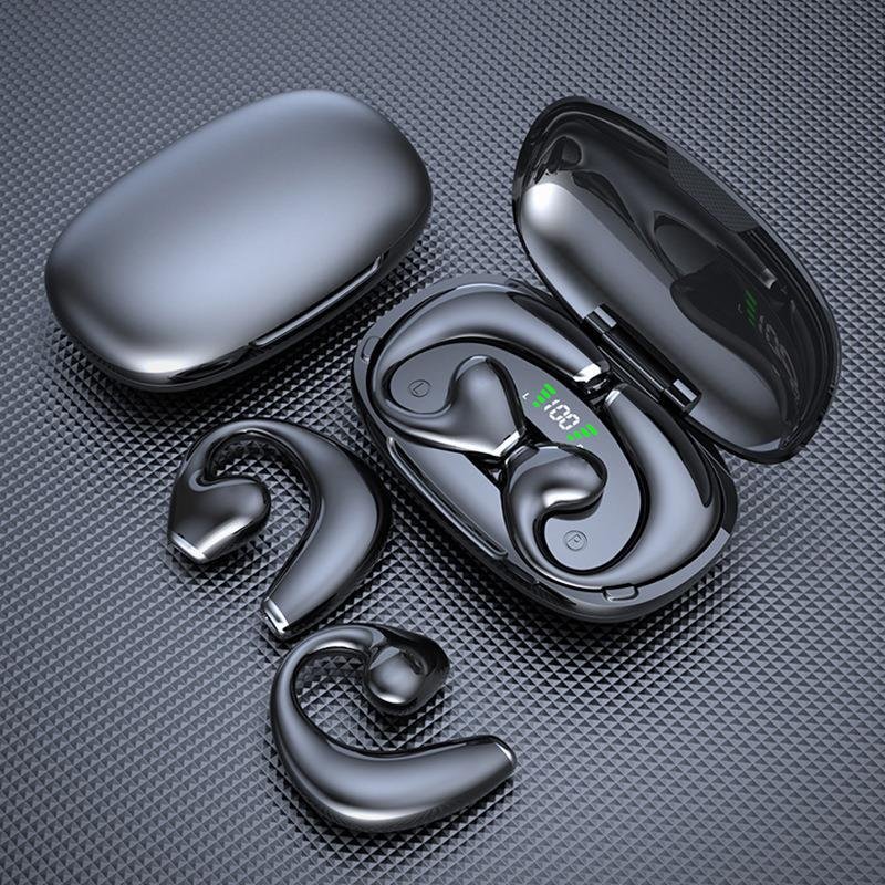 JR02 BT 5.3 Earphones Bone Conduction TWS Wireless Waterproof Headphones Earring Ear Hook With Mic Headset Sports Earbuds