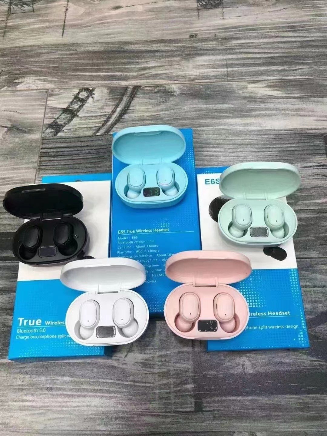 E6S TWS Wireless Earbuds Stereo Headset 5.0 Stereo Headphones Sport Noise Cancelling Mini EarphoneA6s Gaming In-ear Earphone E6s
