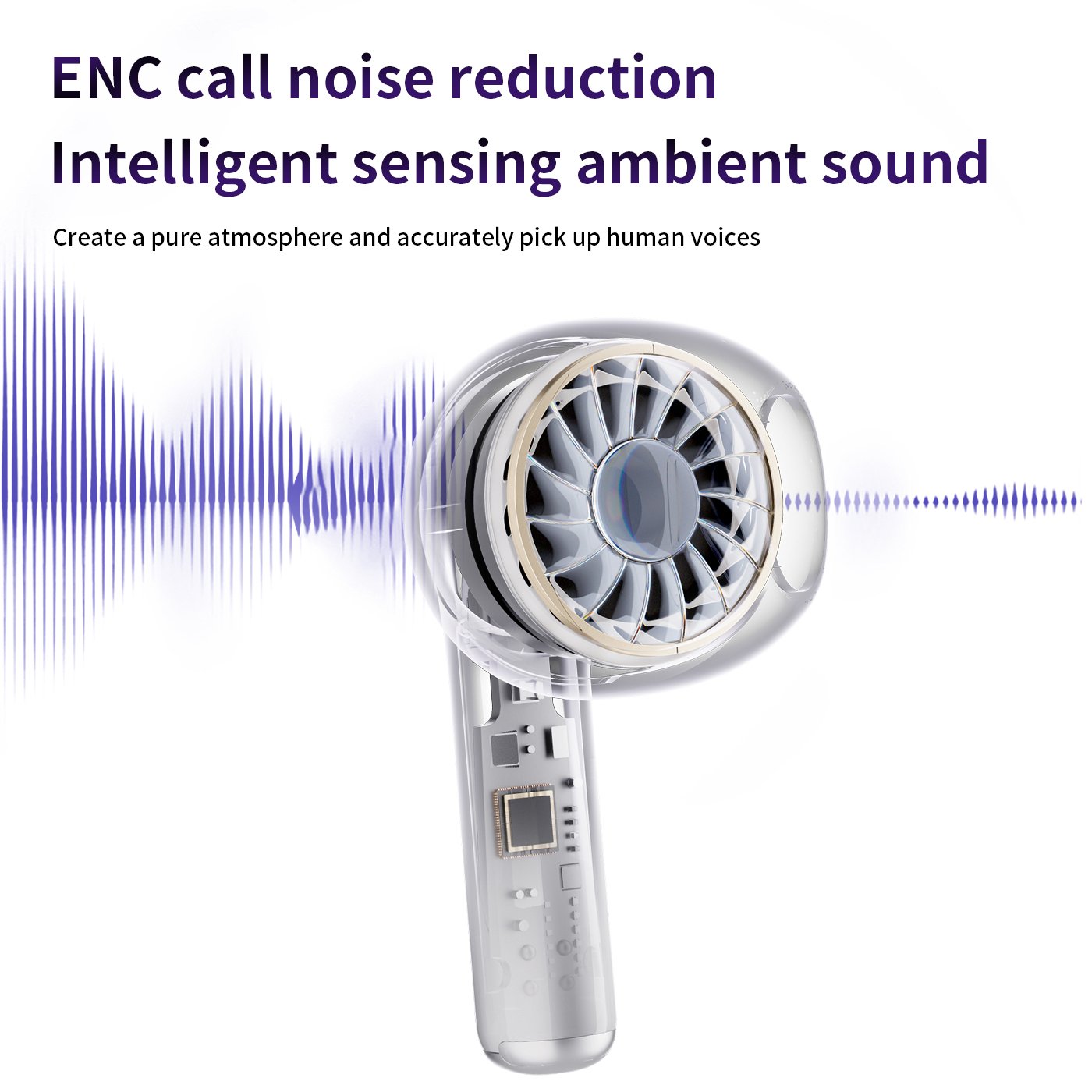 Newly designed ANC TWS earphones with active noise cancellation, wireless earphones without LED screen touch gaming earphones