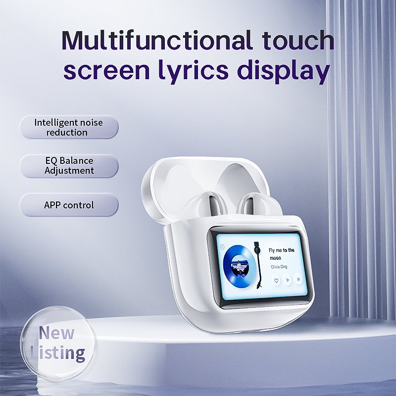Newly designed ANC TWS earphones with active noise cancellation, wireless earphones without LED screen touch gaming earphones