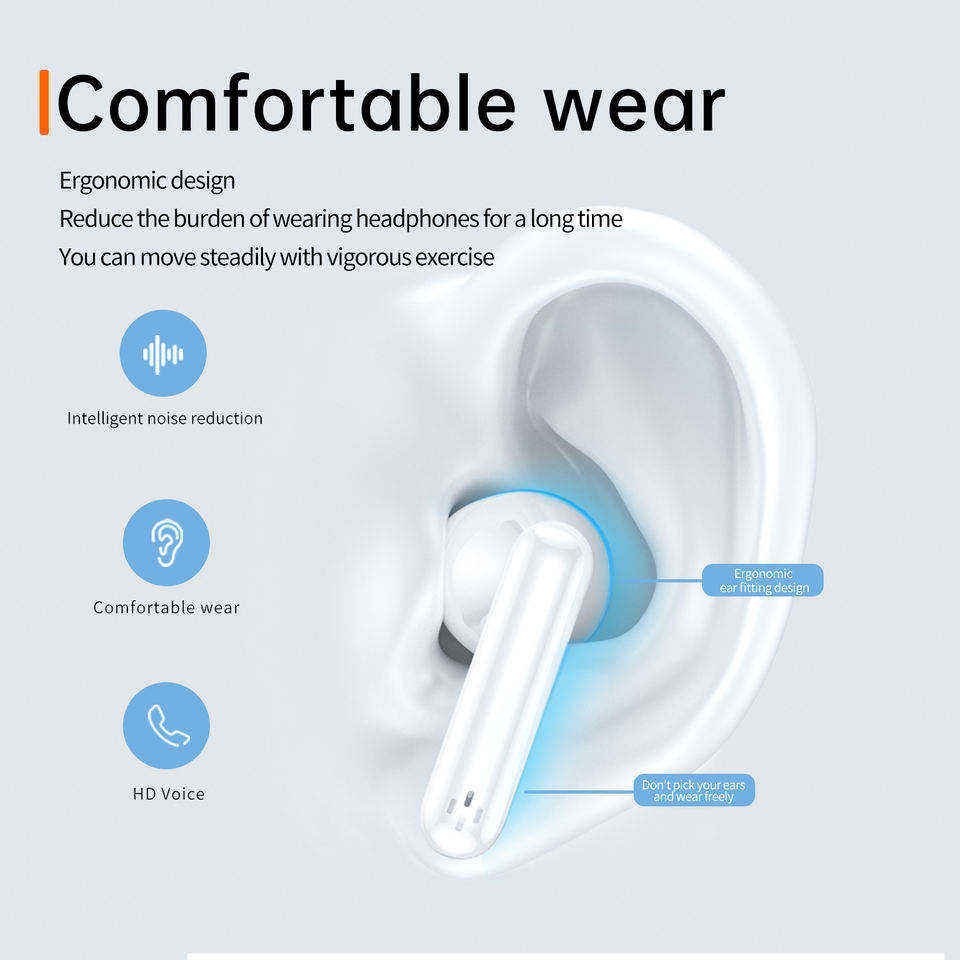 High quality mini size wireless earplugs battery large capacity indicator bass music and sound earphones for exercise