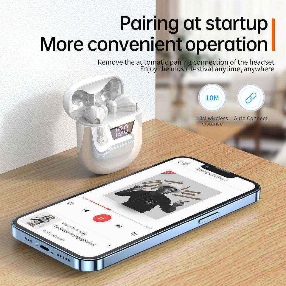 High quality mini size wireless earplugs battery large capacity indicator bass music and sound earphones for exercise