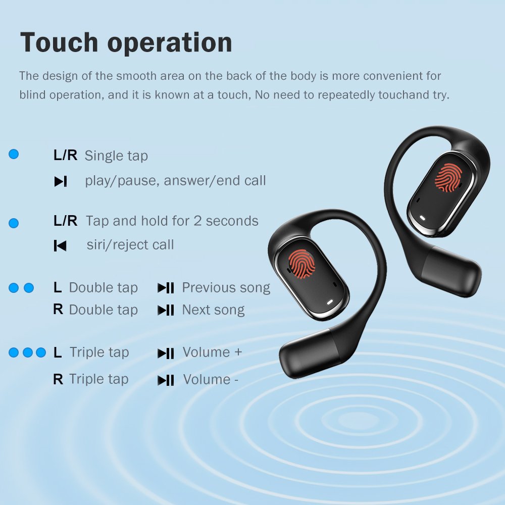 TWS Wireless Headphones Bluetooth Gaming Earphones Over Ear Headsets Noise Cancelling TWS Earphones & Headphones