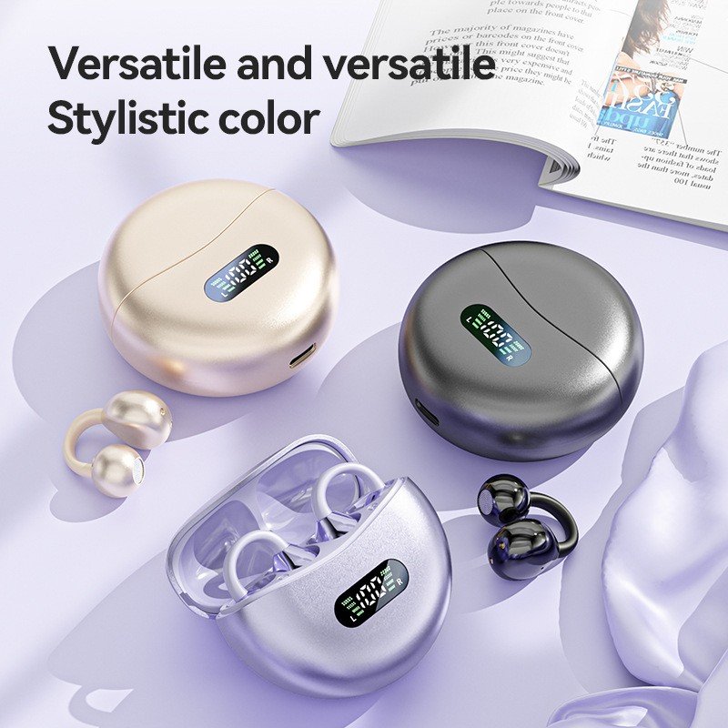 2024 New M79 V5.0 Bluetooth TWS Earphone Wireless with New Design Electroplated Metal Clip onto the Ear Portable Ear Phone