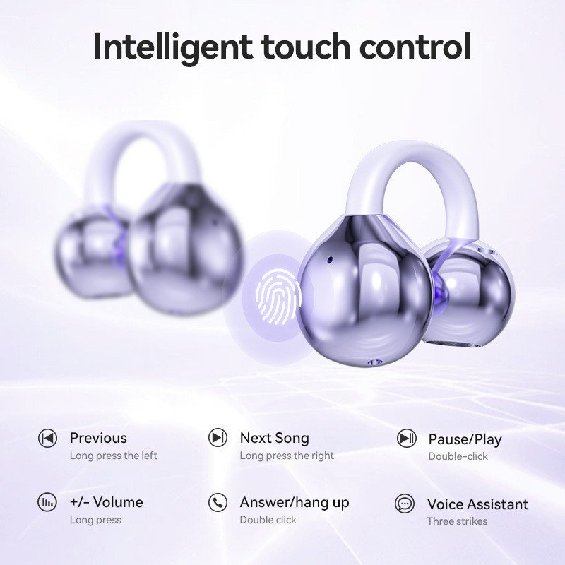 2024 New M79 V5.0 Bluetooth TWS Earphone Wireless with New Design Electroplated Metal Clip onto the Ear Portable Ear Phone