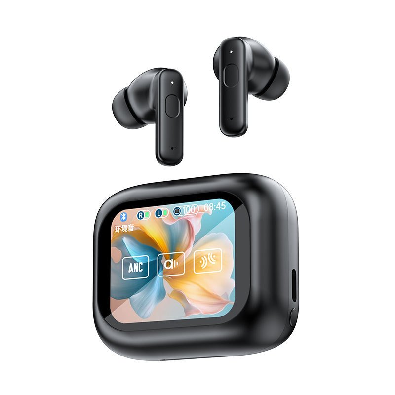 Top selling Noise Cancelling TWS Earphones LED Full-color Touch Screen ear buds