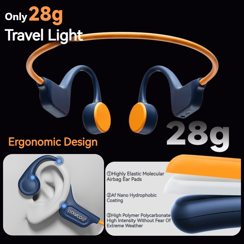 Wireless earbuds high quality 32GB open ear clip bone conduction noise cancelling tws headphones sports