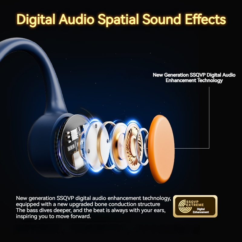 Wireless earbuds high quality 32GB open ear clip bone conduction noise cancelling tws headphones sports