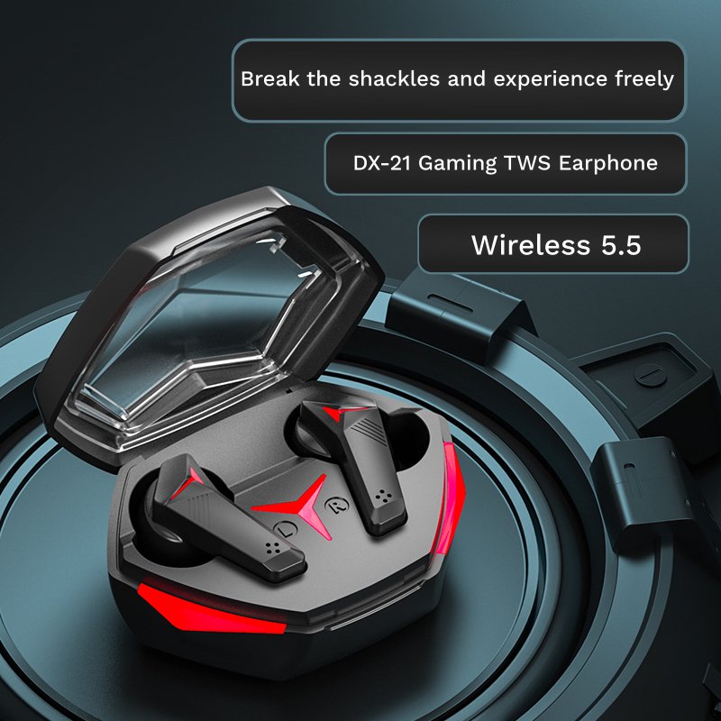 DX-21 2024 Gift Wireless Game Earbuds 3D Surround Stereo Headphone Low Latency 5.2 TWS Gaming Earphone