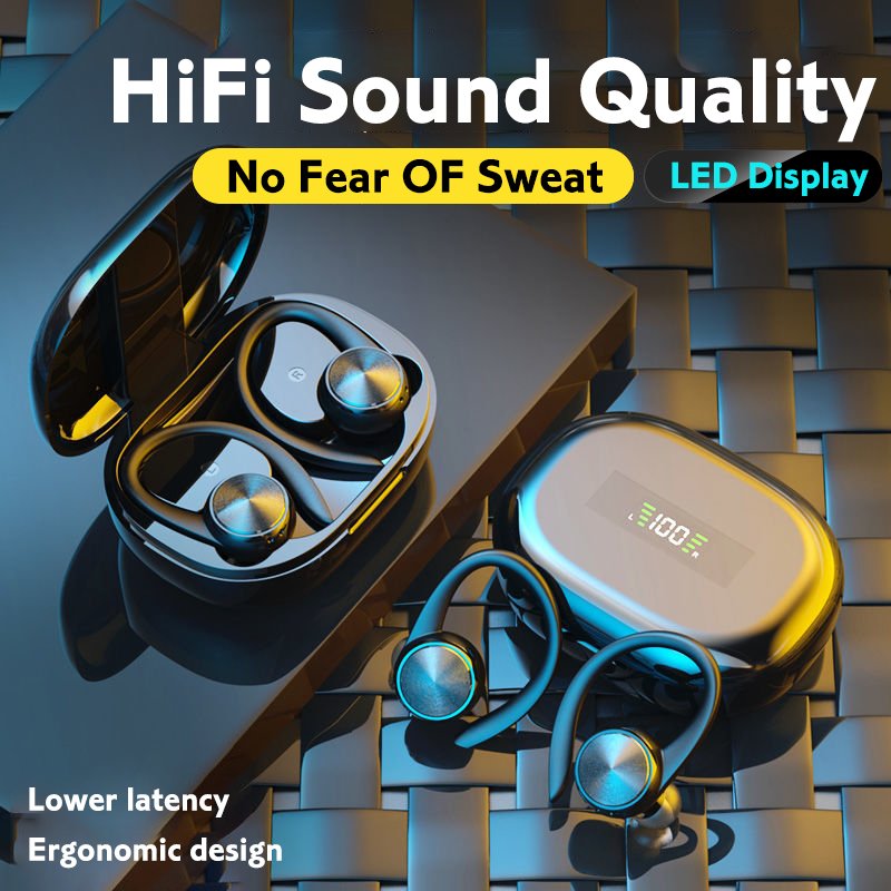 New Arrivals Hifi Stereo In Ear Music Gaming Bt 5.1 Headphones R200 Tws Sport Earhooks Earphone With Microphone